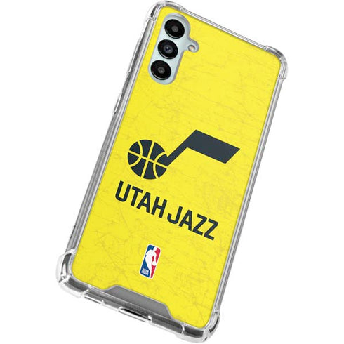 NBA Utah Jazz Yellow Texture Galaxy A15 5G Clear Case
